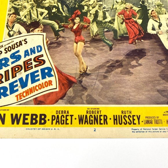 Stars and Stripes Forever 1952 Lobby Card Movie Poster Robert Wagner Clifton Web - Picture 4 of 11